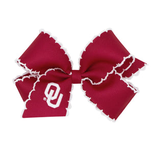 Grosgrain Moonstitch Bow with Embroidered Logo | Oklahoma University