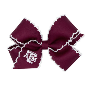 Grosgrain Moonstitch Bow with Embroidered Logo | Texas A&M