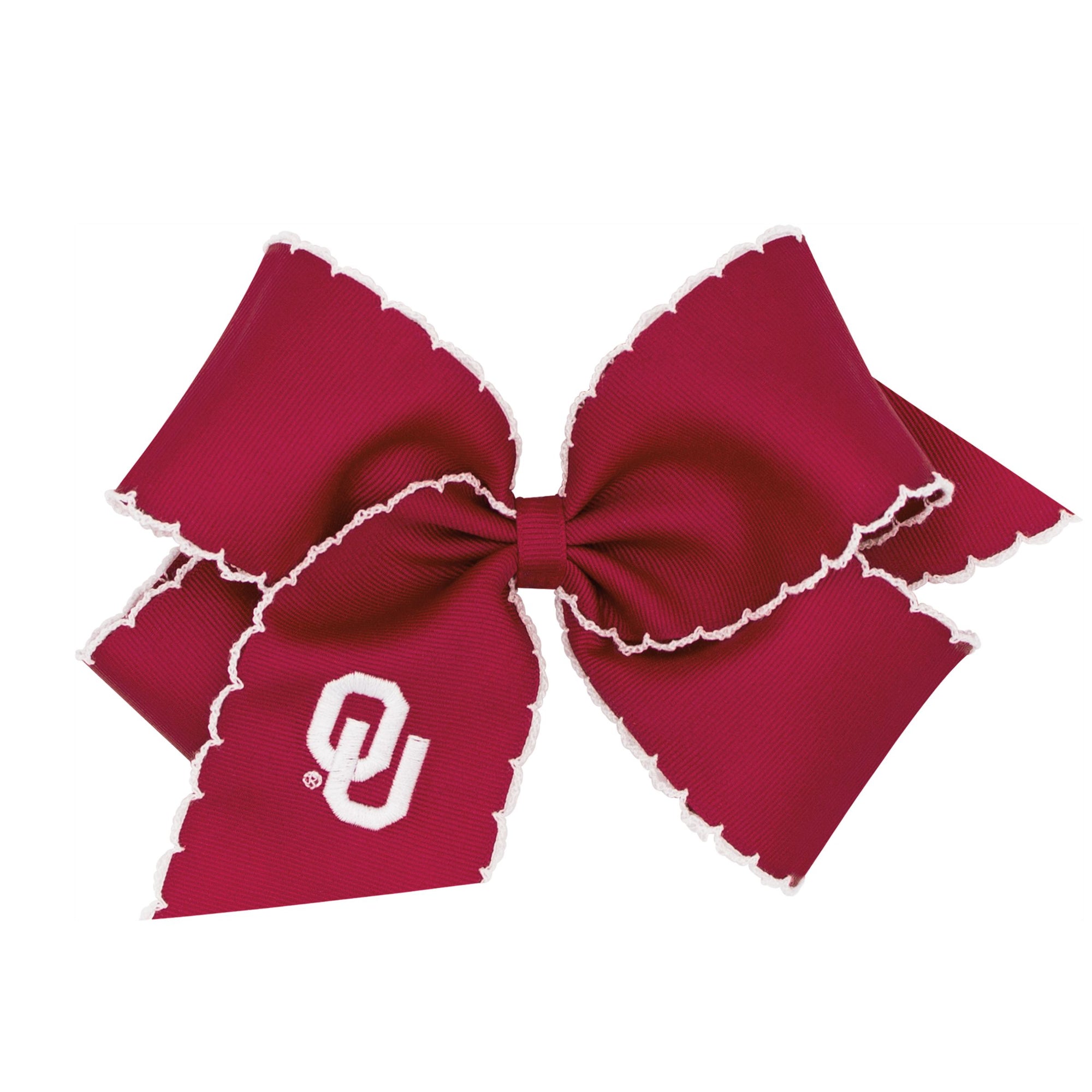 Grosgrain Moonstitch Bow with Embroidered Logo | Oklahoma University