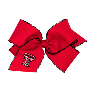 Grosgrain Moonstitch Bow with Embroidered Logo | Texas Tech