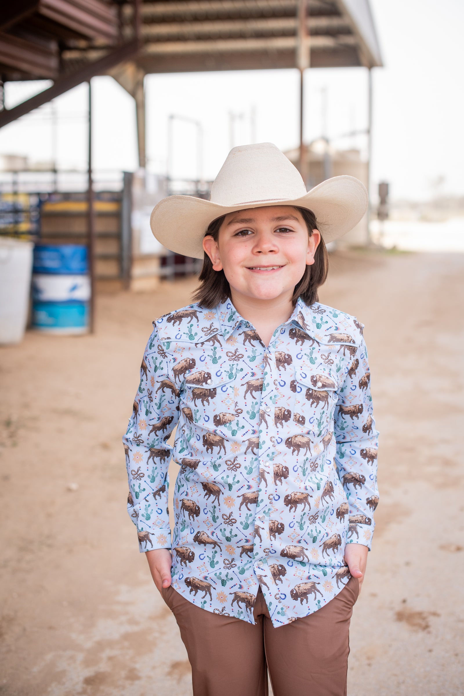 Long Sleeve Pearl Snap Shirt | Western Buffalo