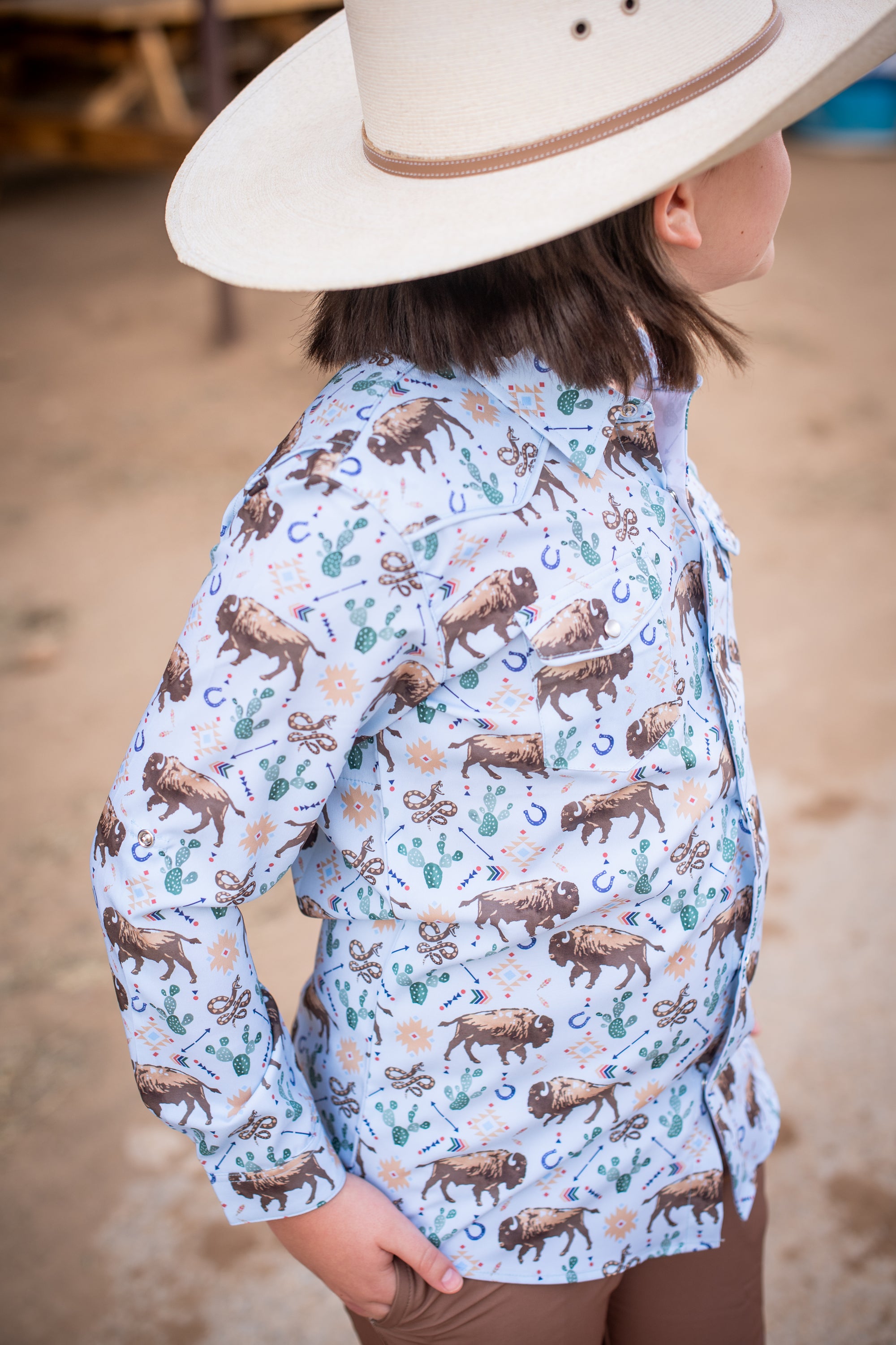 Long Sleeve Pearl Snap Shirt | Western Buffalo