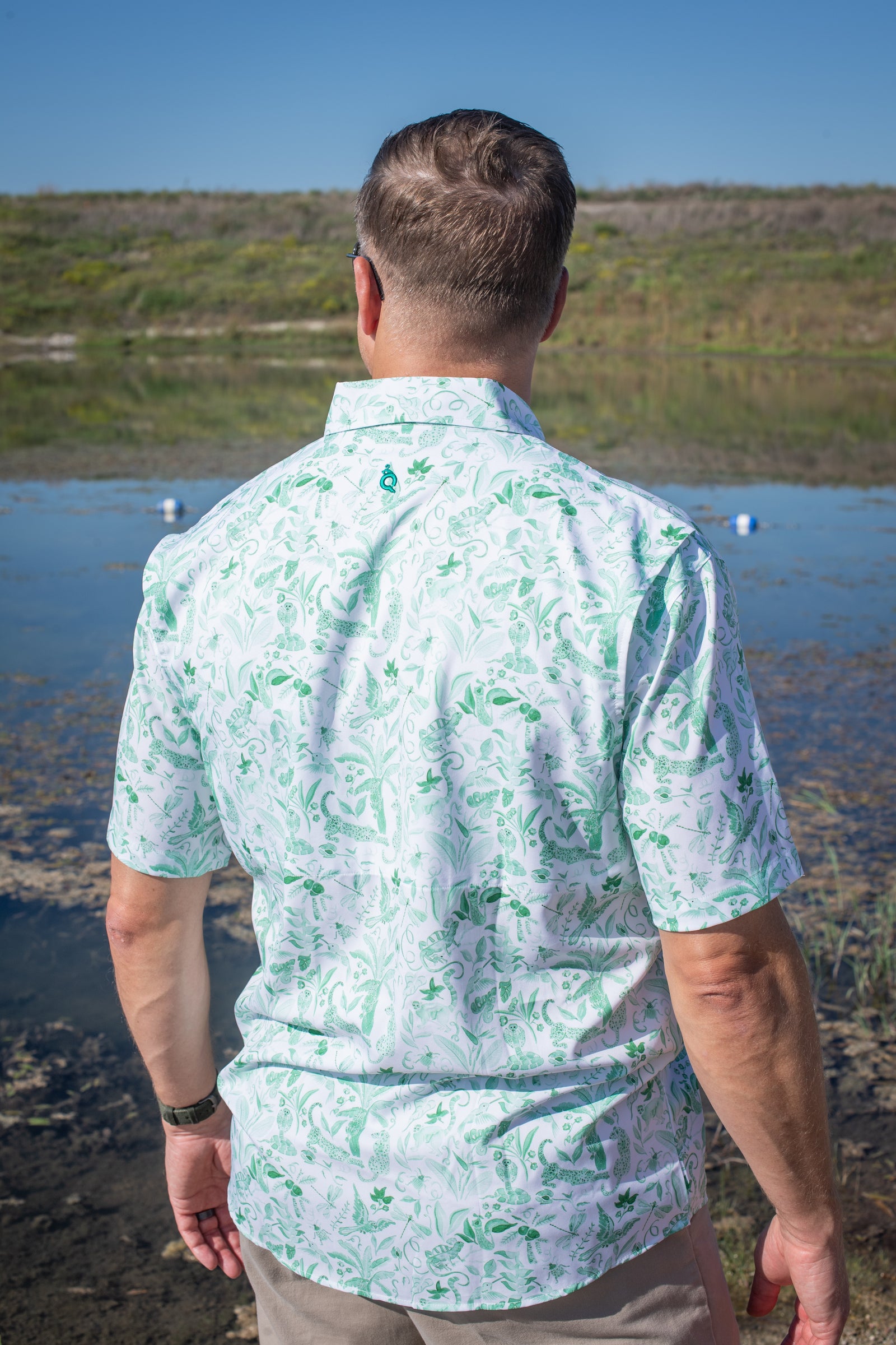 Men's Jade Jungle Guayabera Short Sleeve Shirt