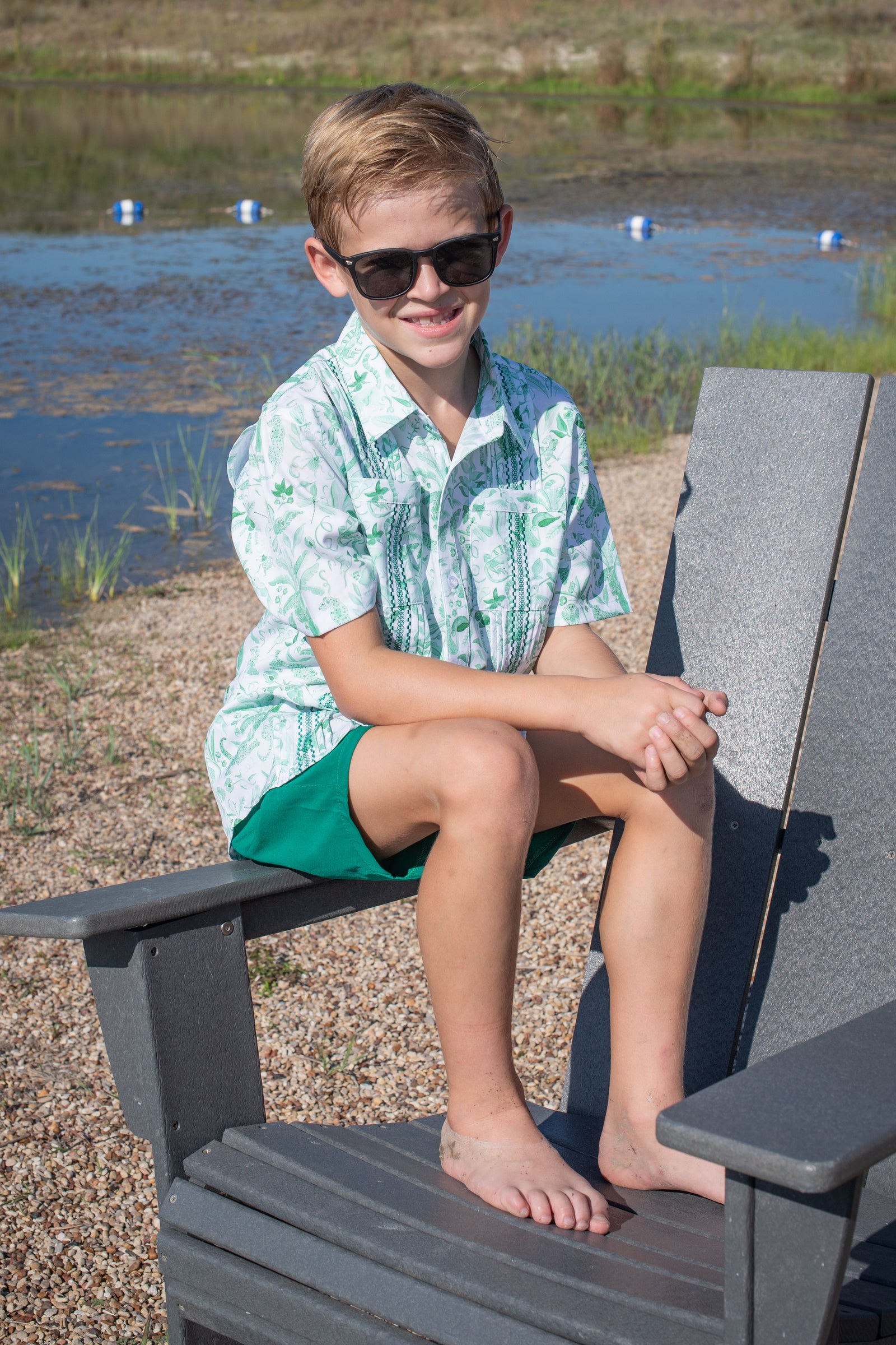 Jade Jungle Guayabera Short Sleeve Shirt