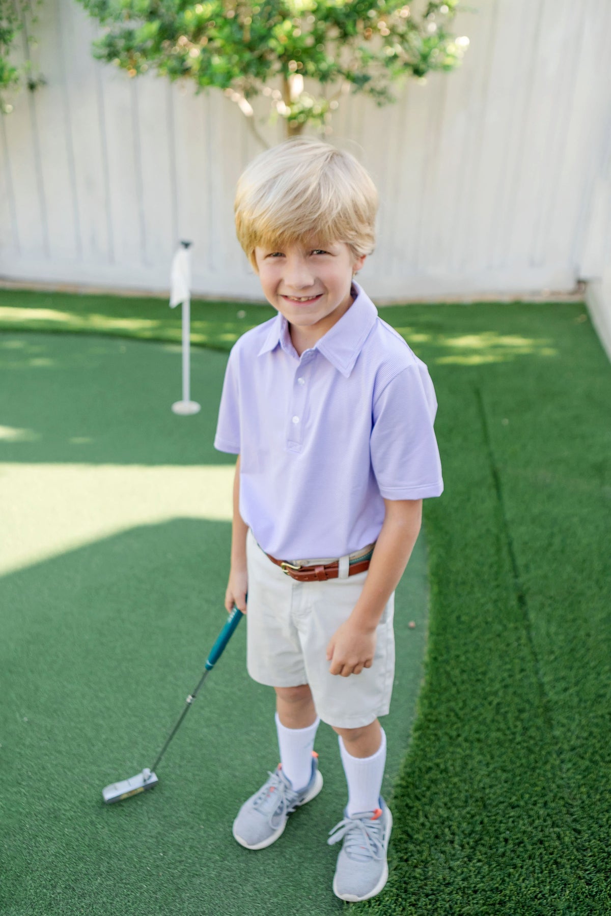 Will Golf Performance Polo | Purple Stripe