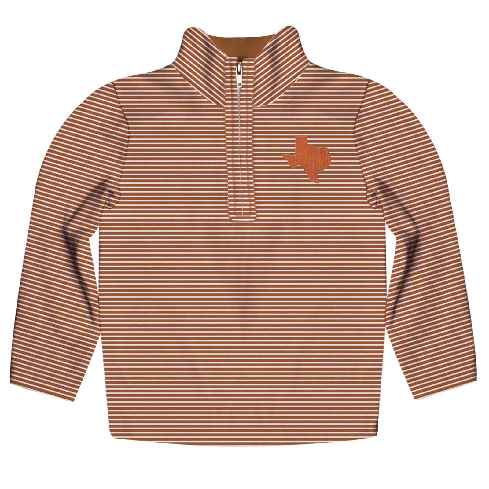 Texas Embroidered Burnt Orange Stripes Quarter Zip Pullover