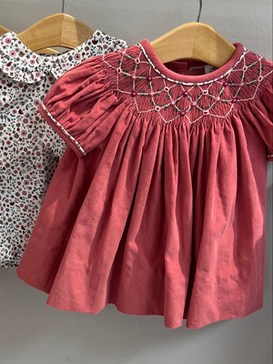 Isabella Hand Smocked Corduroy Dress