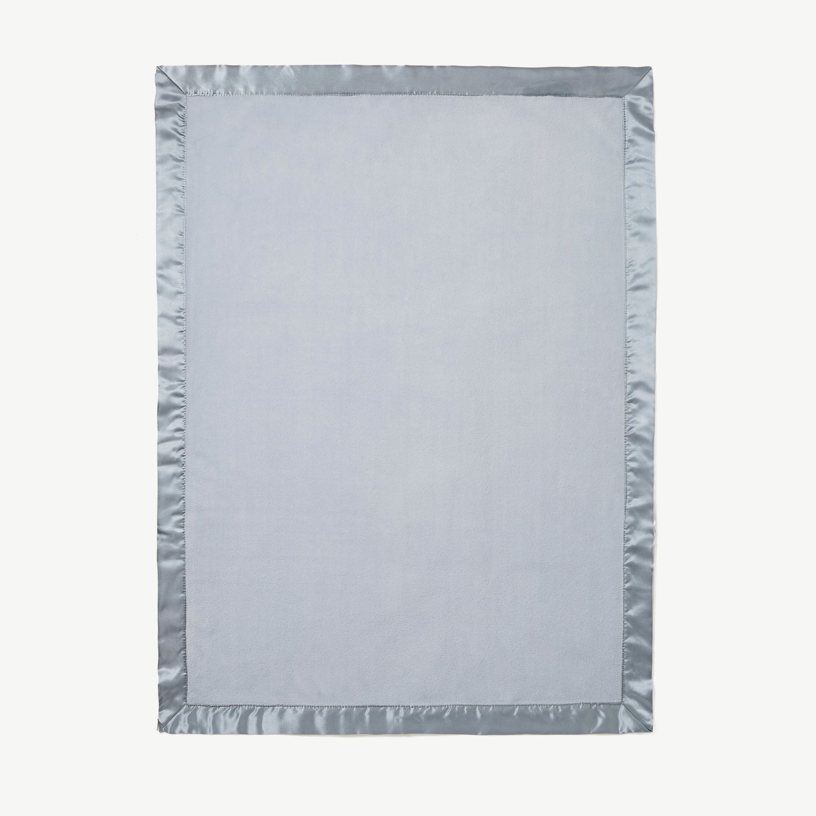 Pale Blue Satin Trim Fleece Baby Stroller Blanket
