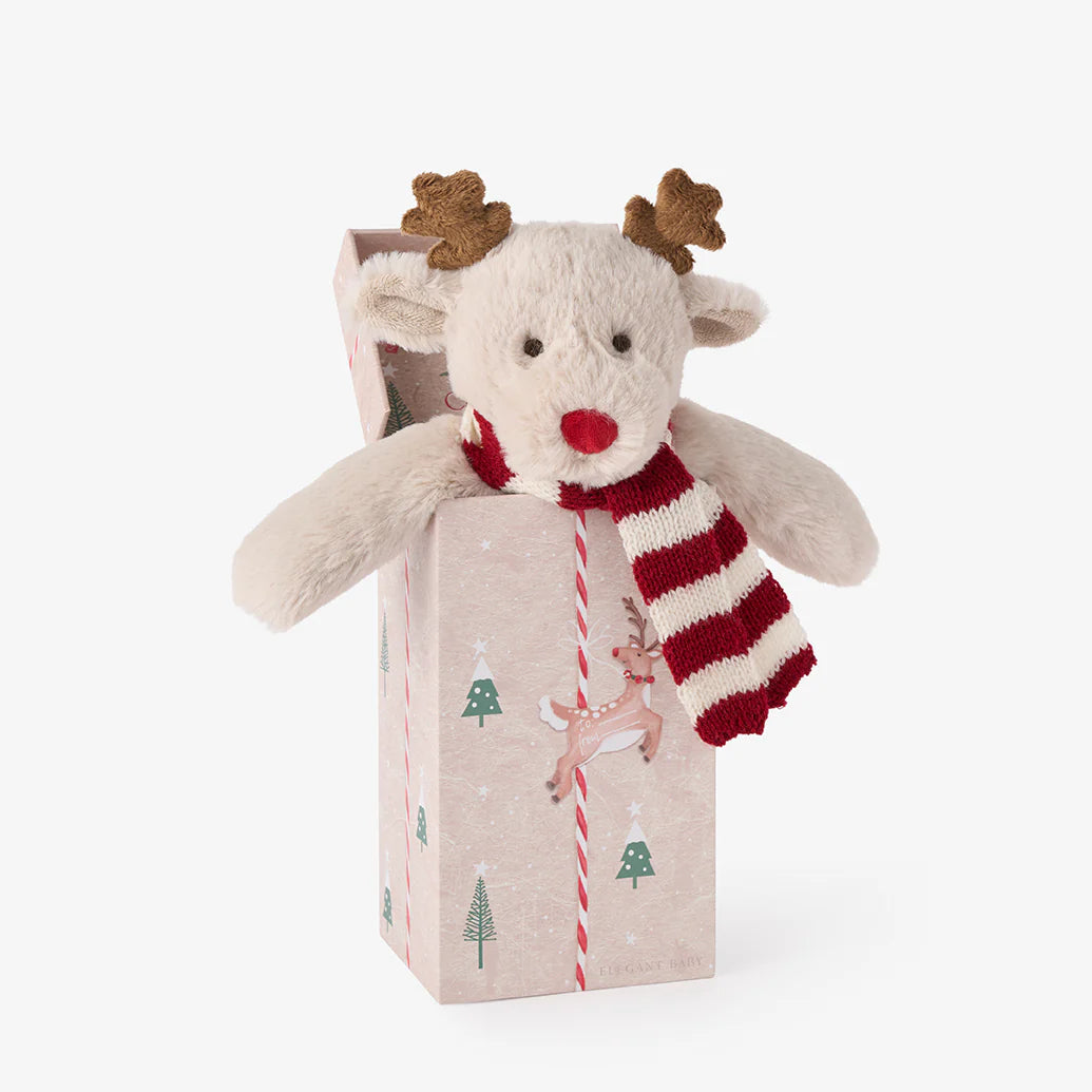 Reindeer Snuggler Plush Security Blanket w/ Gift Box