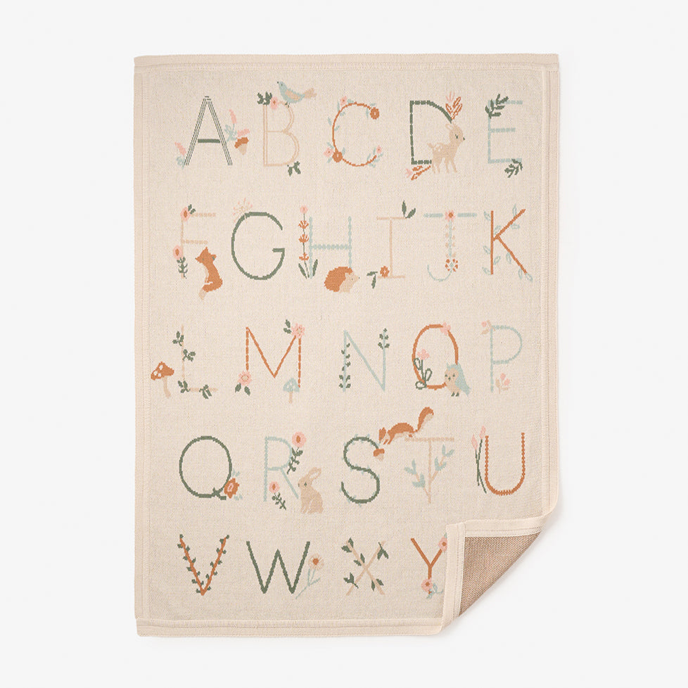 Wheat Alphabet Basics Knit Baby Blanket