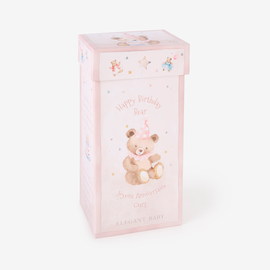 Pink Birthday Bear Plush Toy w/ Gift Box