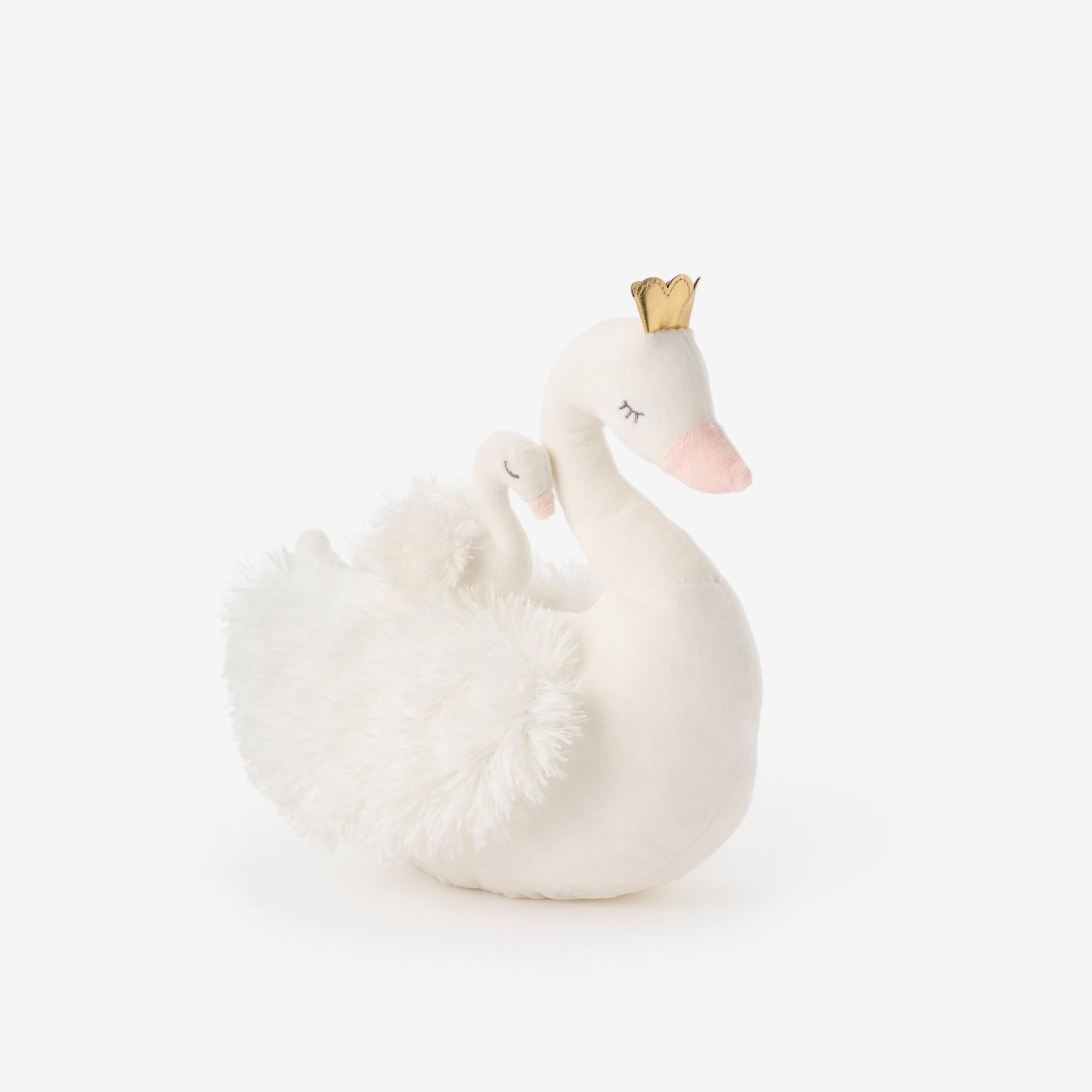 Mama + Baby Swan Plush Toy Set