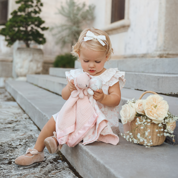 Pink "Sleepy Pals" Organic Security Blanket Set