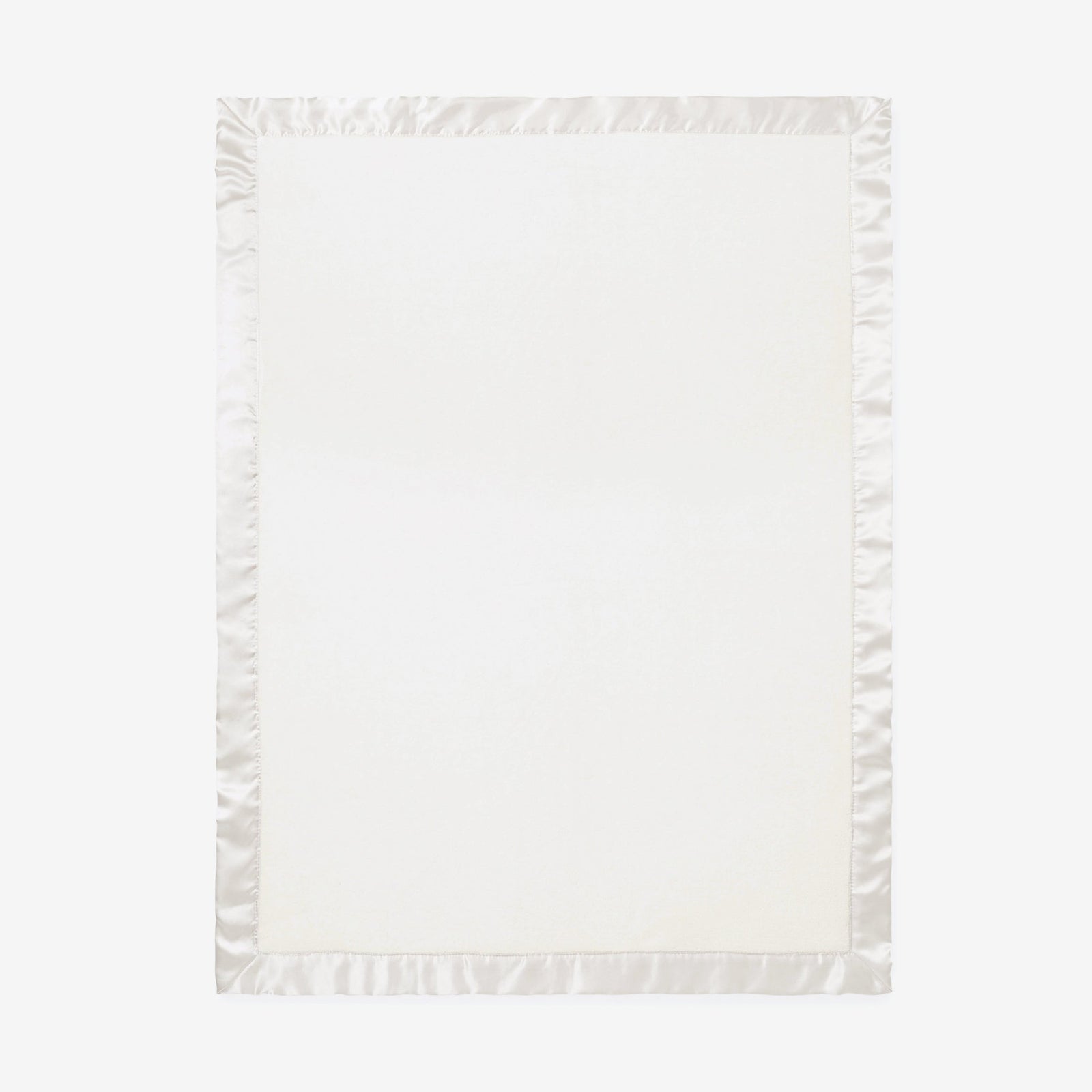 White Satin Trim Fleece Baby Stroller Blanket