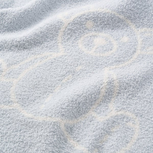 Pale Blue Teddy Bear Feather Knit Baby Blanket