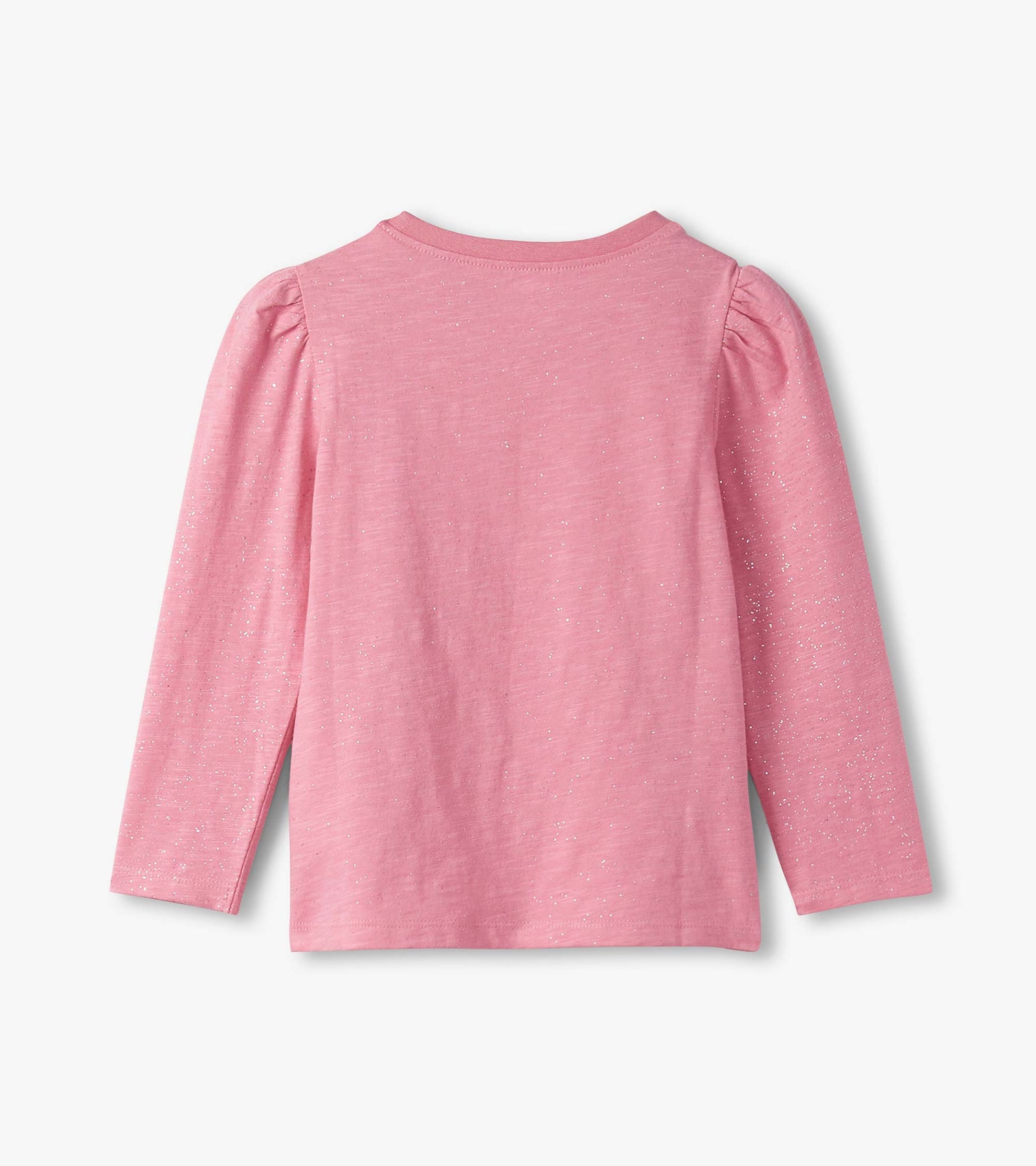 Sea Pink Sparkle Puff Sleeve Long Sleeve Shirt
