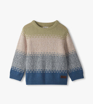 Blue Combo Crew Neck Sweater