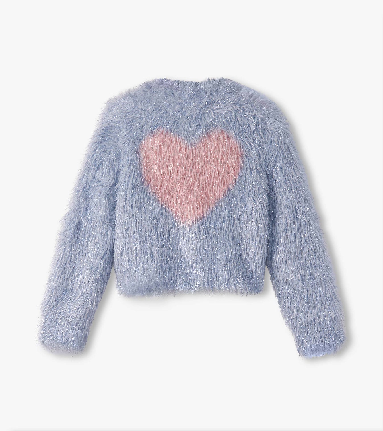 Glitter Heart Blue Metallic Cardigan