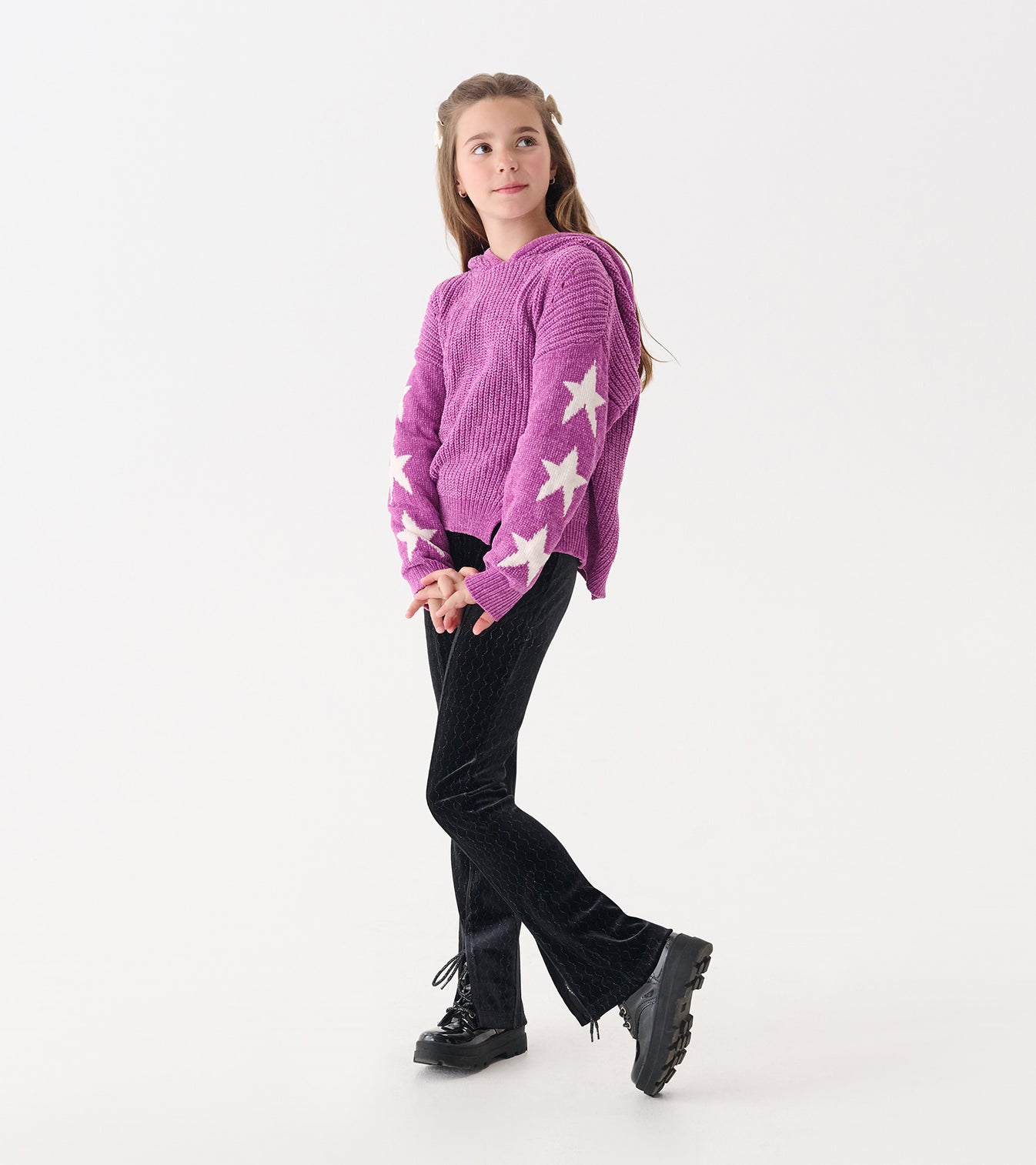 Radiant Orchid Chenille Pullover Sweater