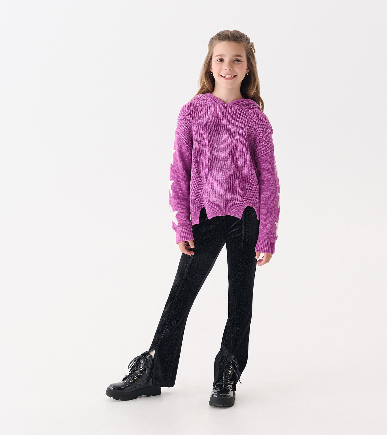 Radiant Orchid Chenille Pullover Sweater