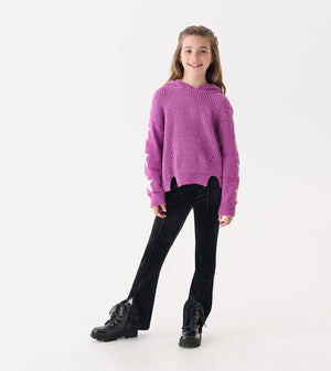 Radiant Orchid Chenille Pullover Sweater