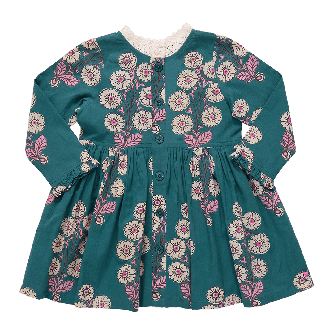 Autumn Dress | Evergreen Buttercup Floral
