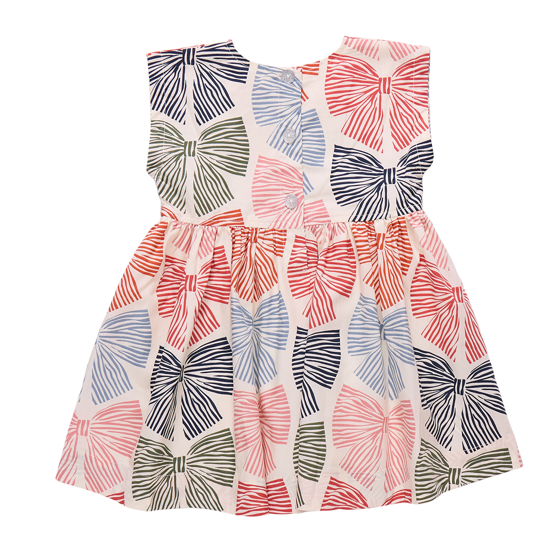 Adaline Dress | Multi Striped Bows
