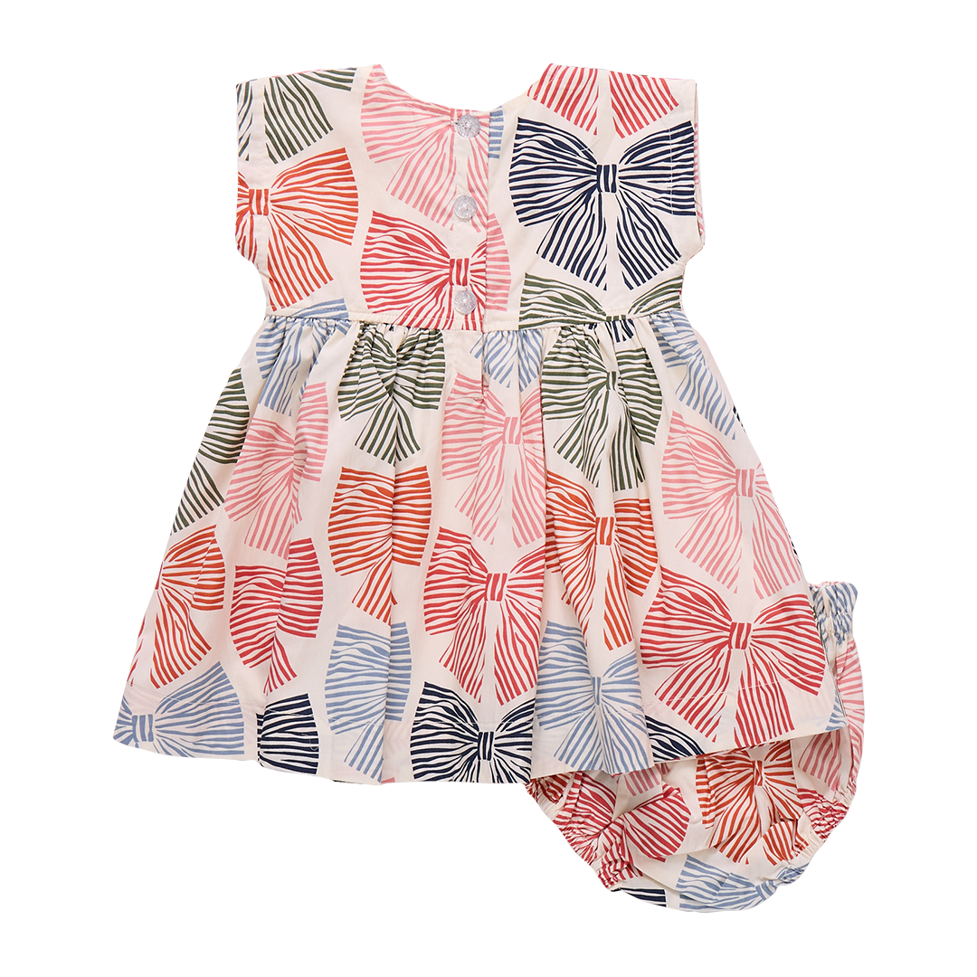 Adaline Dress Set | Multi Striped Bows