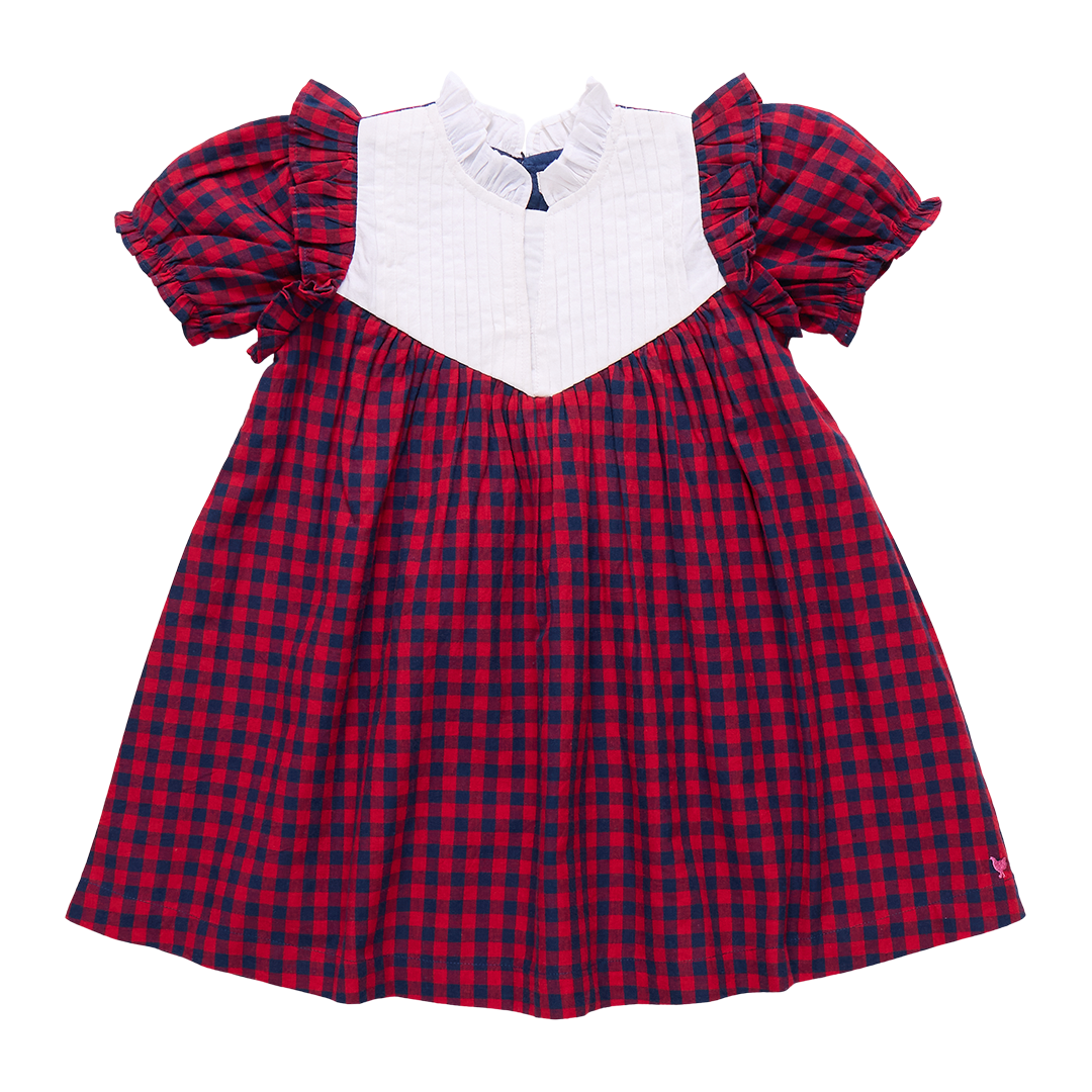 Imogen Dress | Red Blue Check