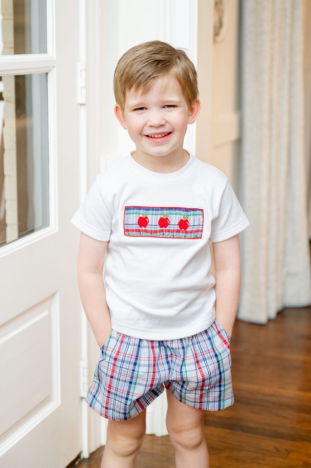 Apples Smocked Shorts Set