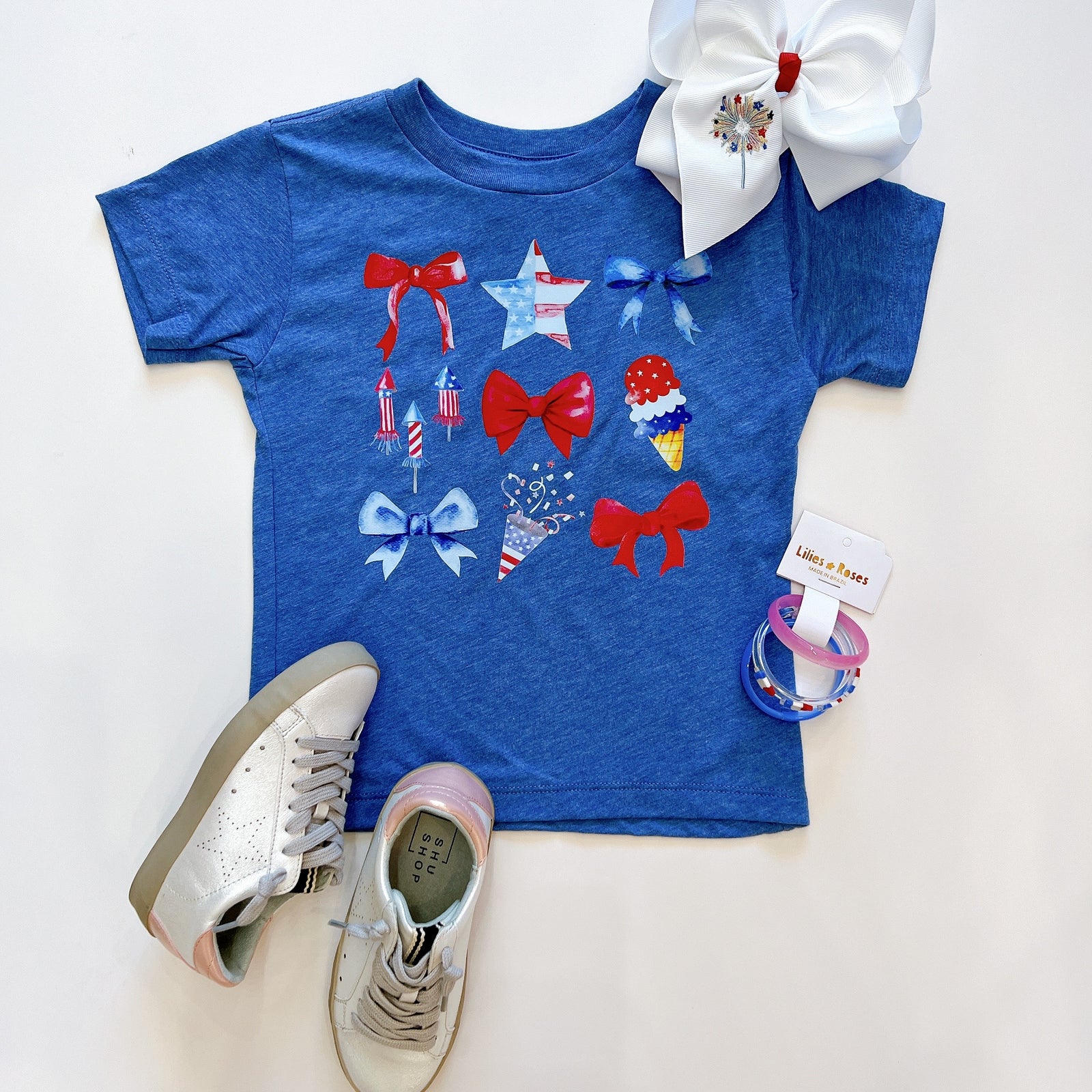 Americana Coquette Bows Graphic T-Shirt