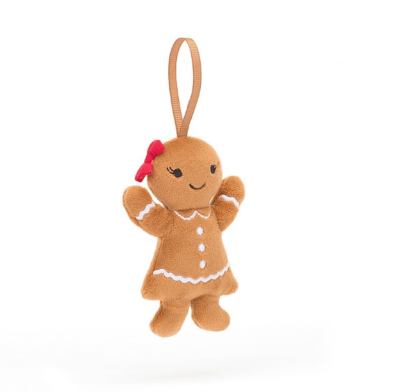 Festive Folly Gingerbread Ruby Ornament | OS 4"