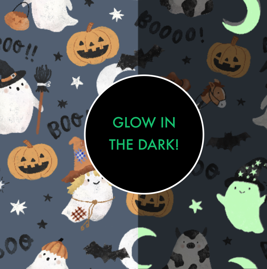 Costumed Ghosts Glow-in-the-Dark Bamboo Long Sleeve Pajama Set