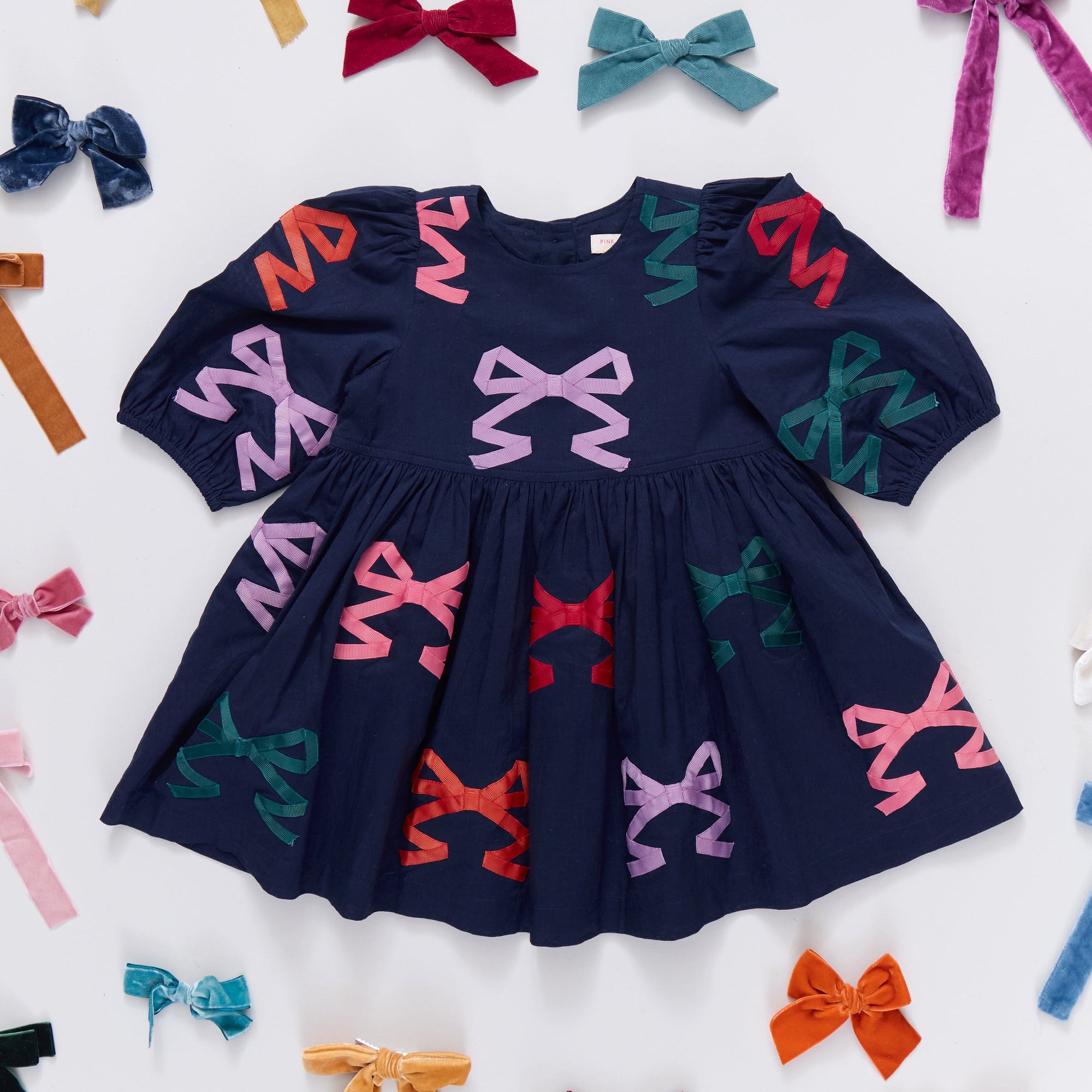 Brooke Dress | Multi Bow Applique