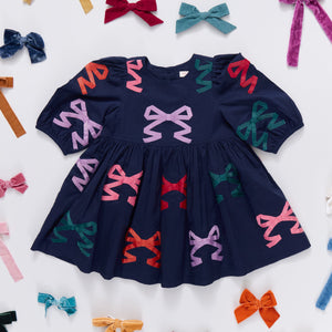 Brooke Dress | Multi Bow Applique