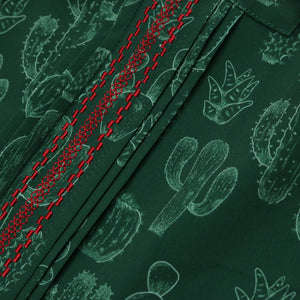 Short Sleeve Guayabera Romper | Feliz Navidad