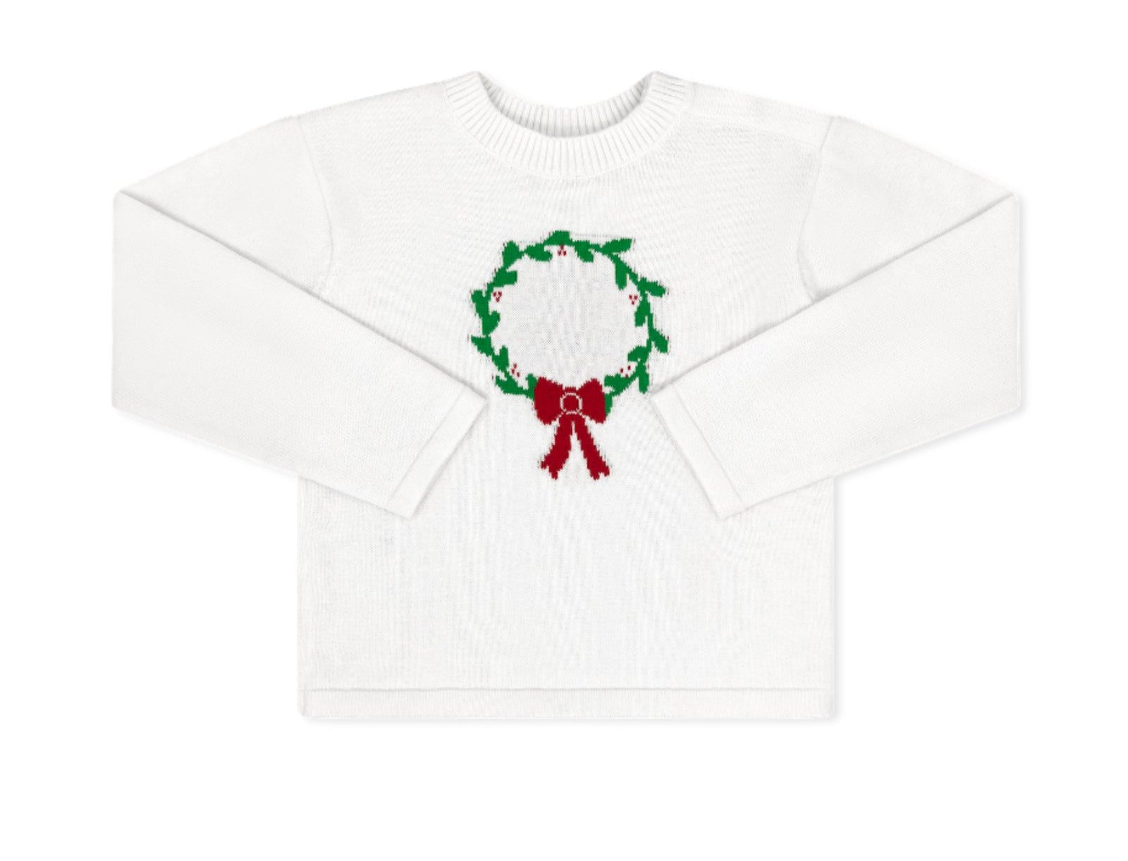 Cozy Up Wreath Sweater | Sterling White
