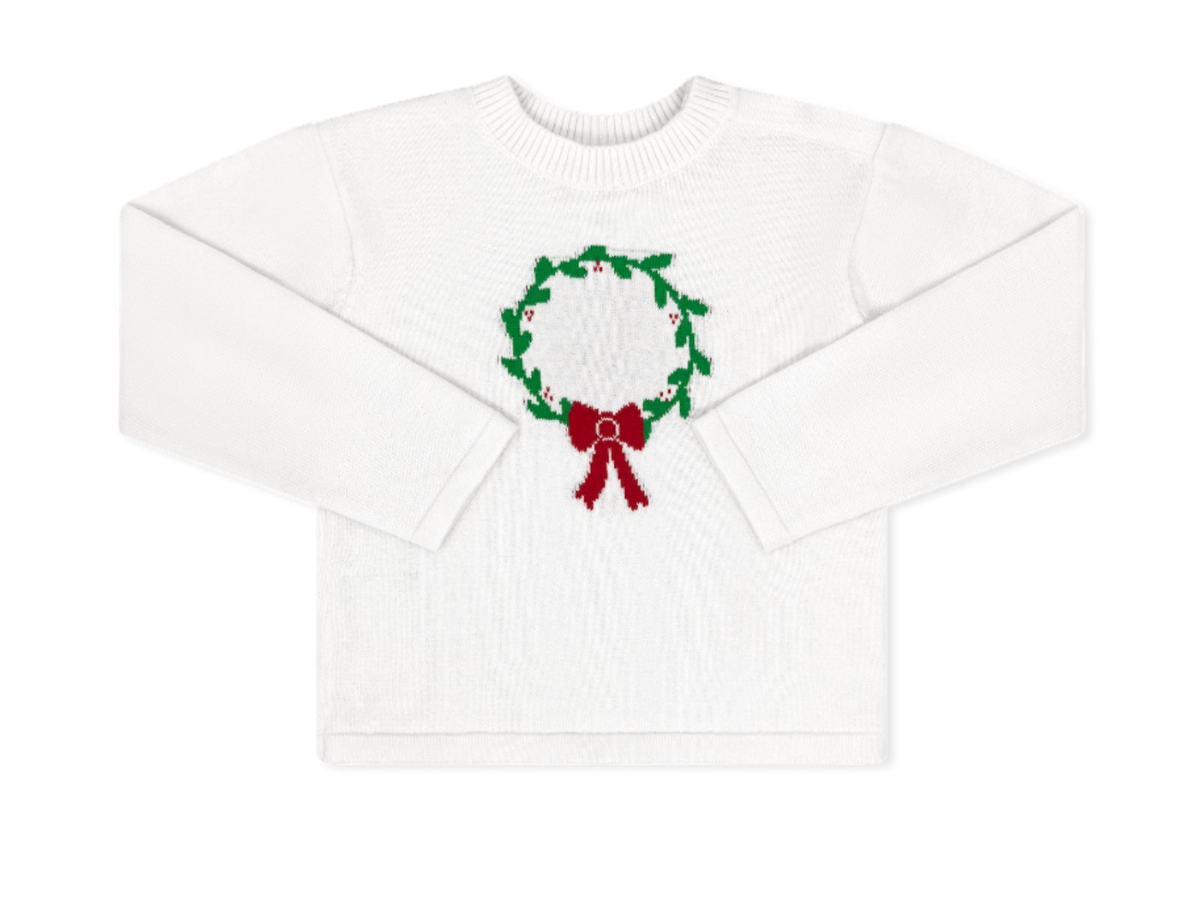 Cozy Up Wreath Sweater | Sterling White