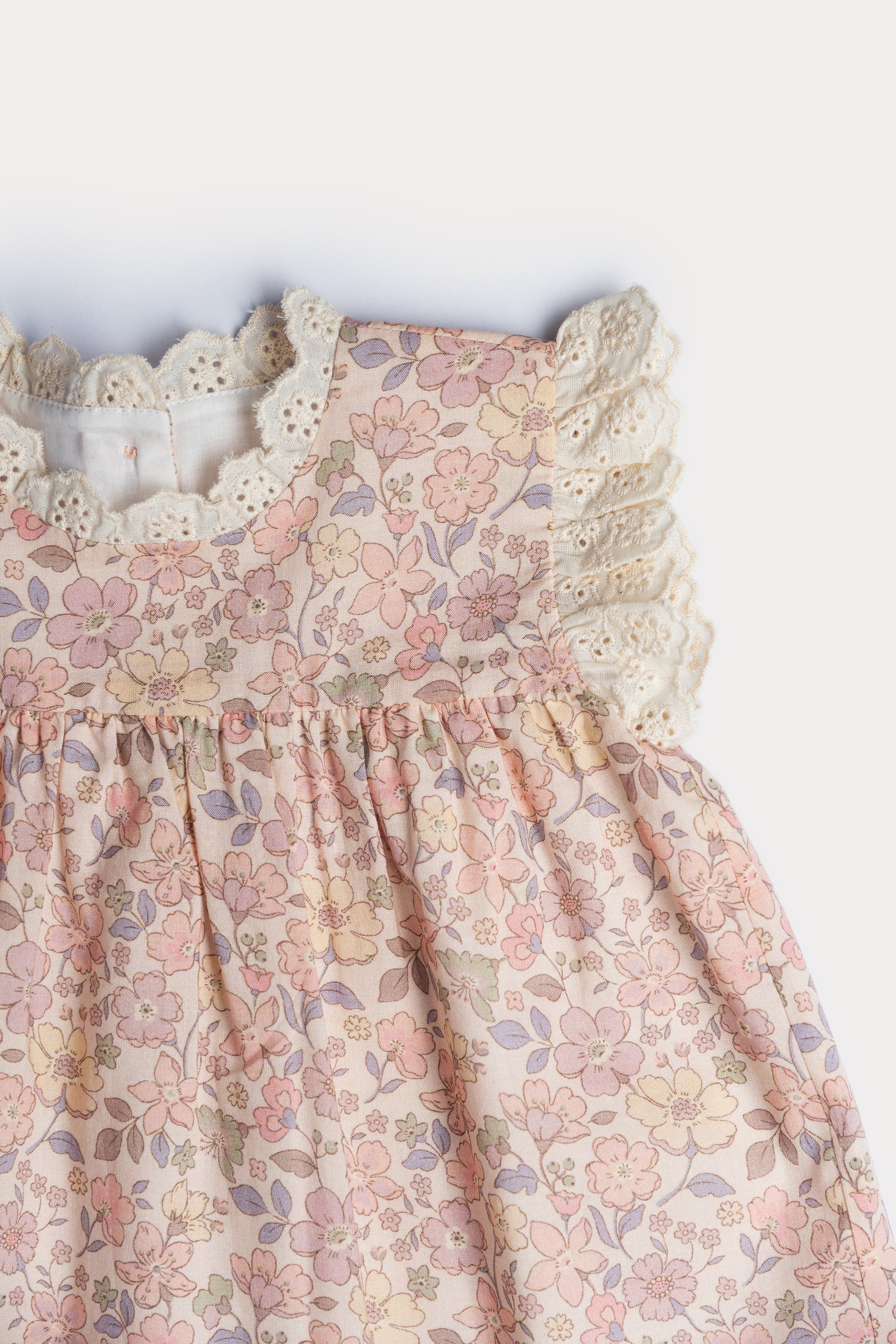 Susie Dress w/ Broderie Frills and Cherry Frill Bloomer | Multi Muted Flower