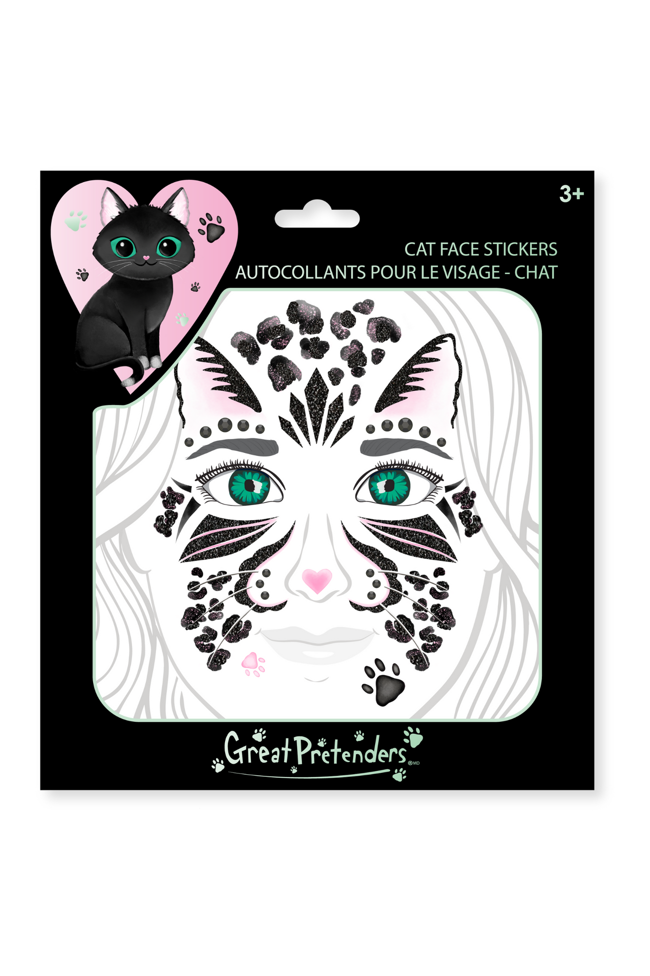 Black Cat Face Stickers
