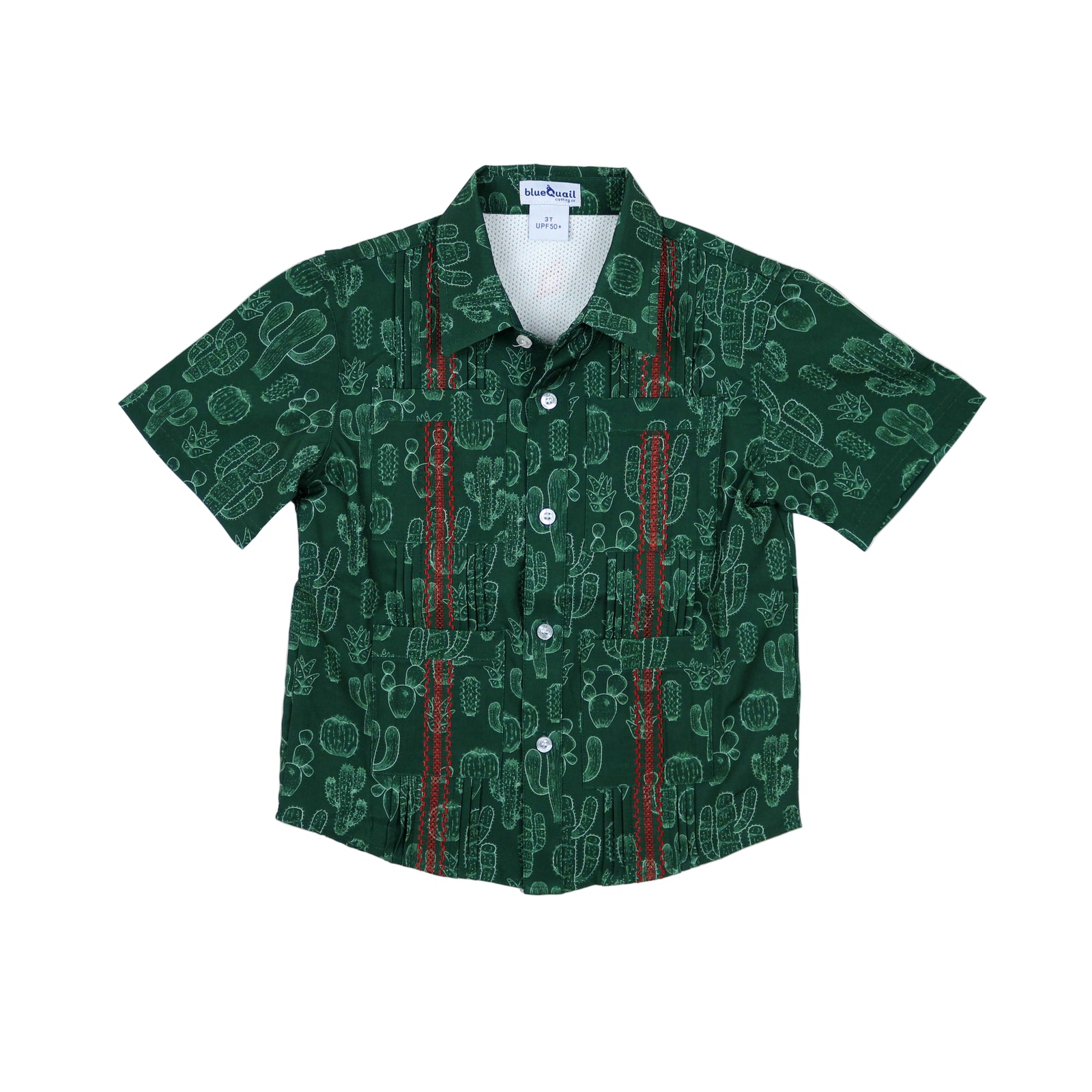 Short Sleeve Guayabera Shirt | Feliz Navidad