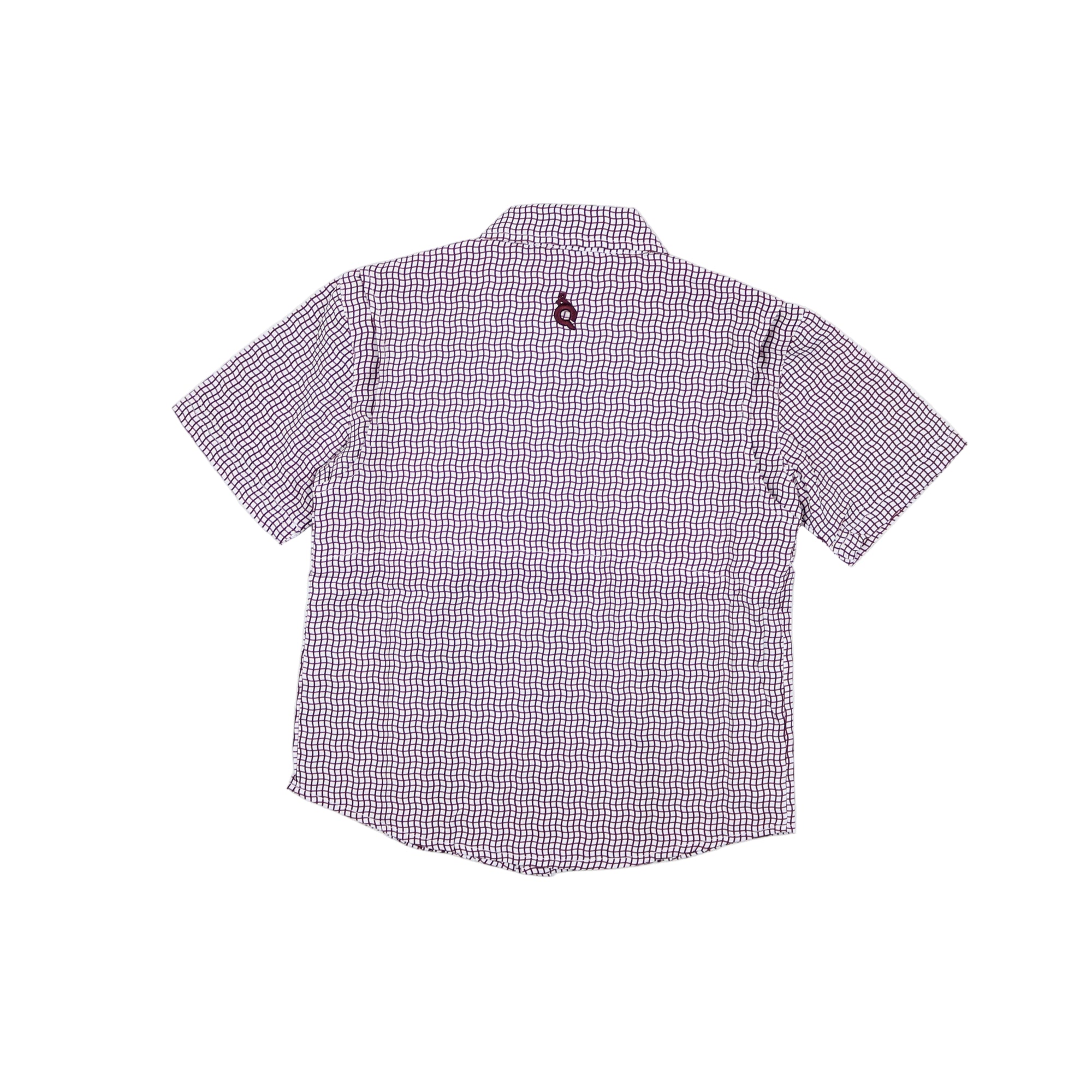 Game Day Short Sleeve Guayabera Shirt | Maroon Wave Check