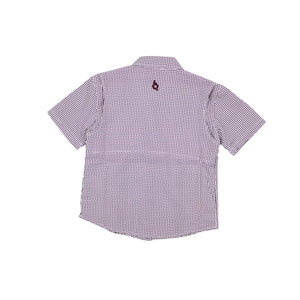 Game Day Short Sleeve Guayabera Shirt | Maroon Wave Check