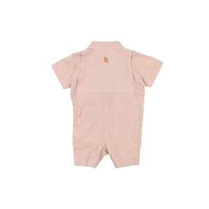 Game Day Short Sleeve Guayabera Romper | Burnt Orange Wave Check