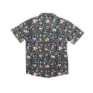Guayabera Short Sleeve Shirt | Dark Otomi Print