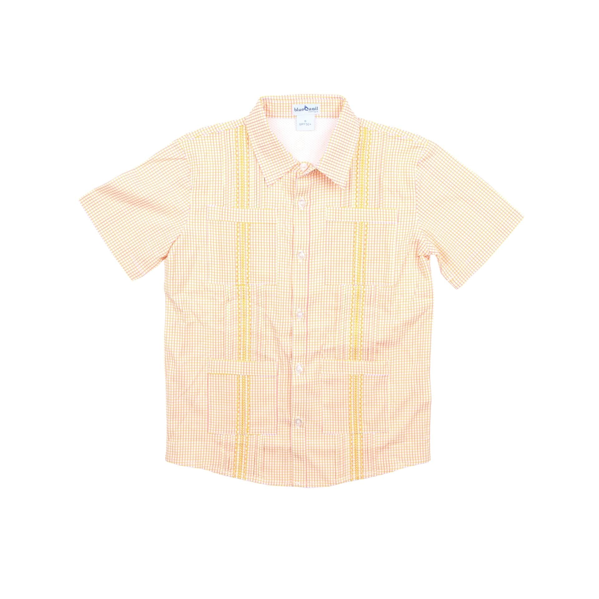 Guayabera Short Sleeve Shirt | Pink / Citrus