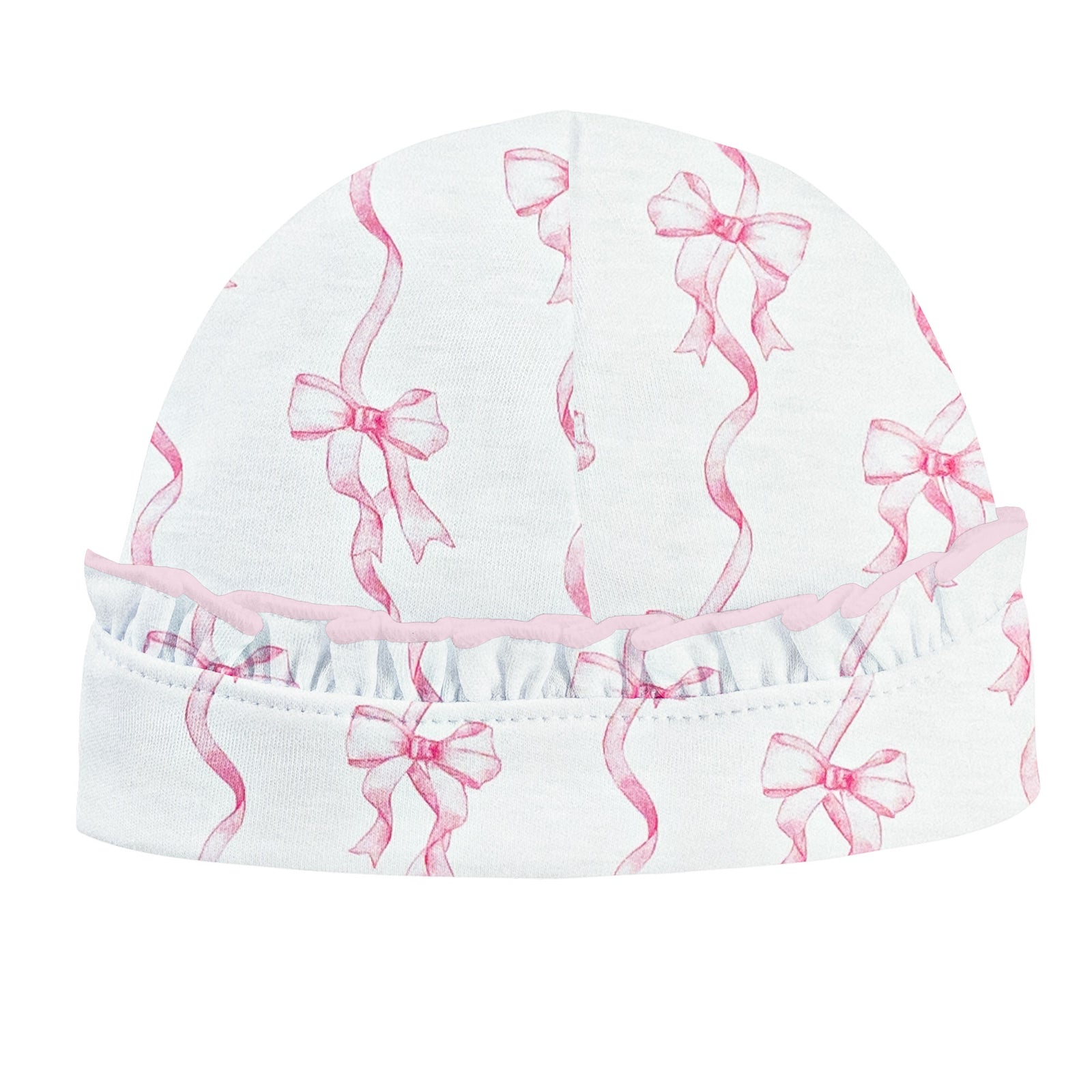 Coquette Bows Printed Hat with Ruffle