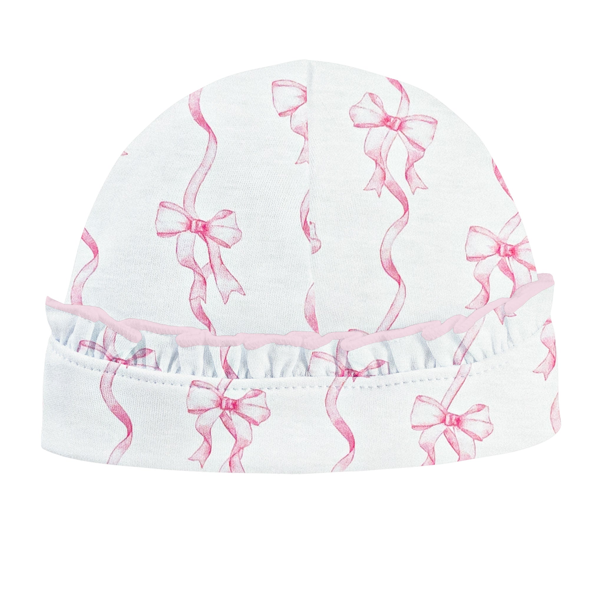 Coquette Bows Printed Hat with Ruffle