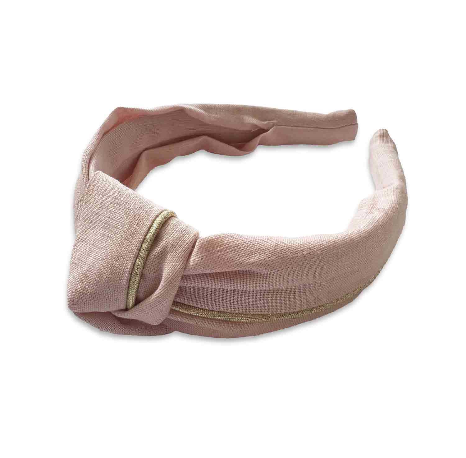 Linen Knot Headband | Baby Pink