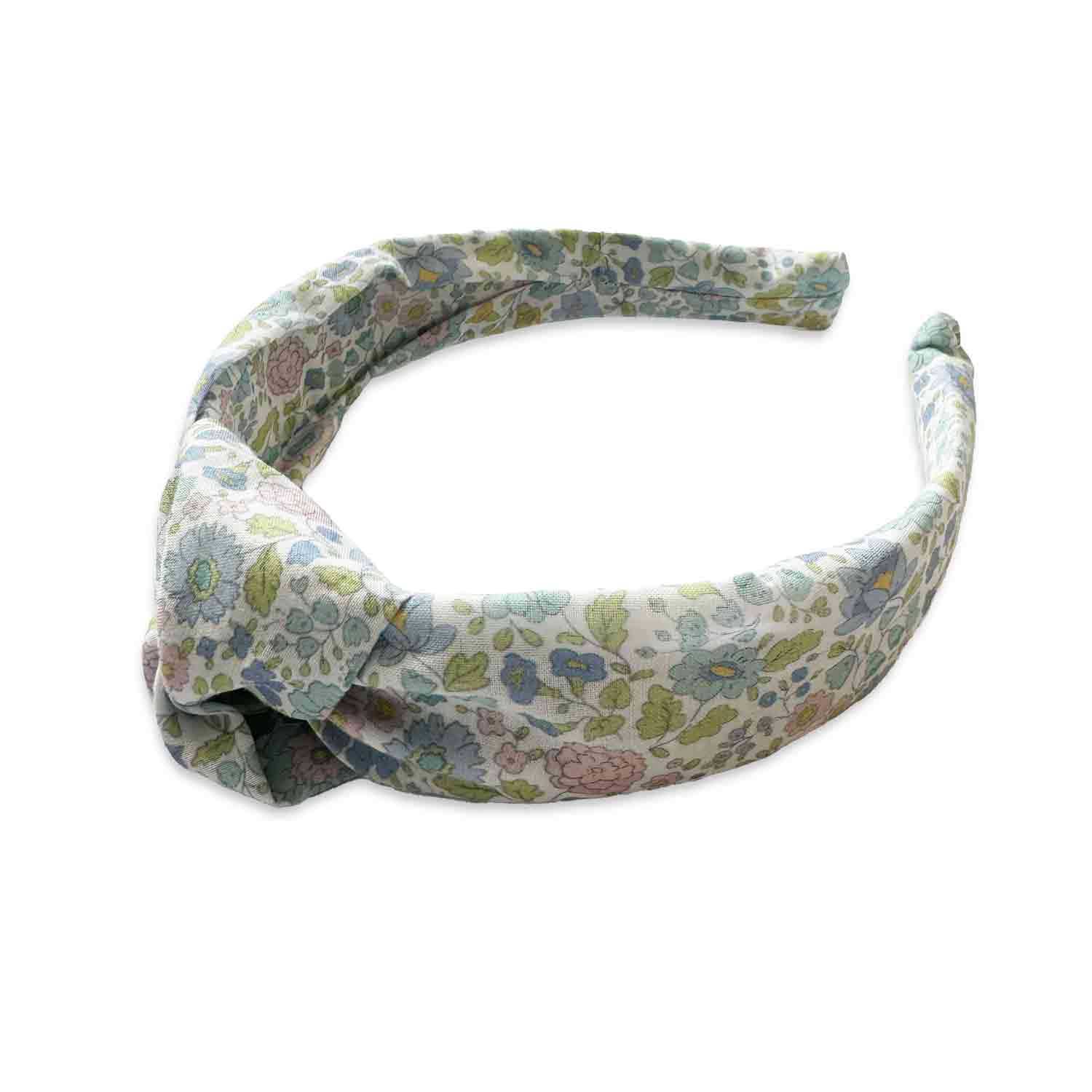 Spring Floral Knot Headband | Baby Blue
